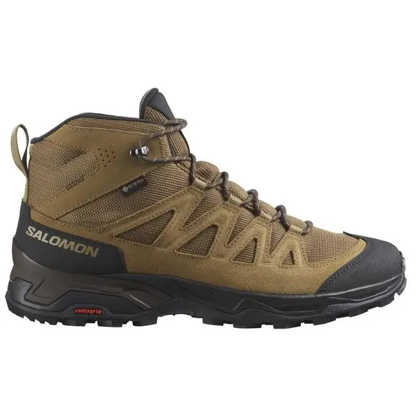 Salomon - X Ward Leather Mid Gtx - Scarpe Trekking Uomo - Beige Nero