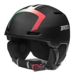 Briko - Aran Italia - Casco Sci Adulto Unisex - Matt Black/White/Fun Green/Monza Red